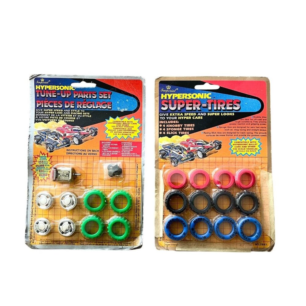 VTG 1989 Hypersonic Lot: Imperial Toys Car Tune Up & Super Tires #8290 & 7641